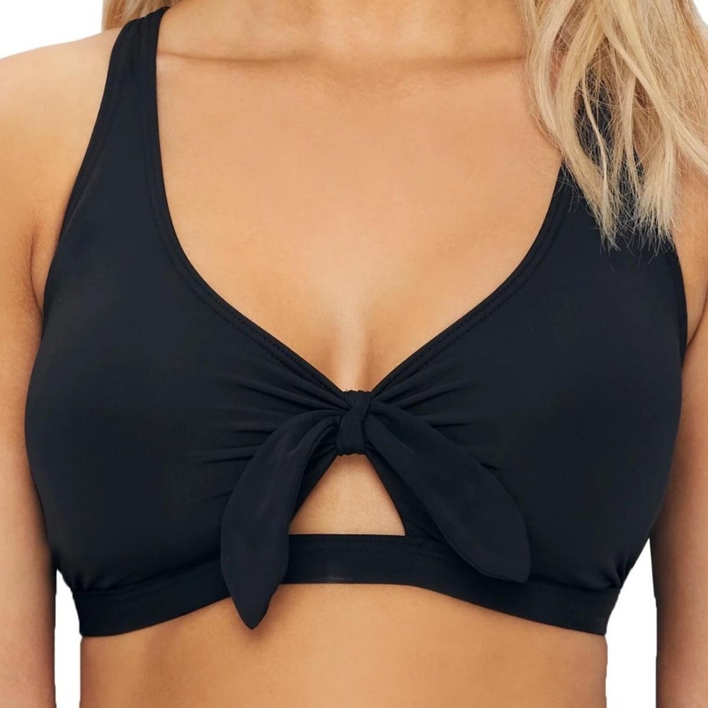 Xhilaration Black Tie-Front Bikini Top